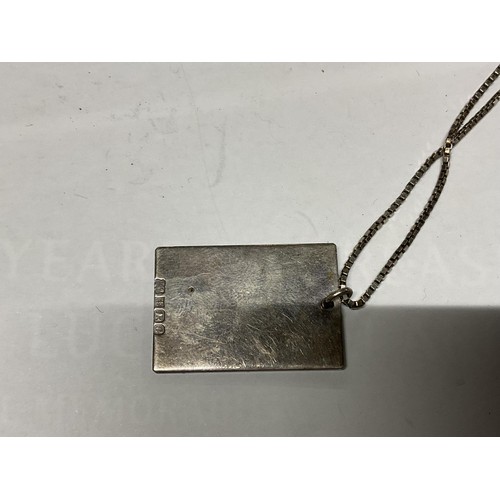 350 - Hallmarked silver June calendar pendant & chain/1 other