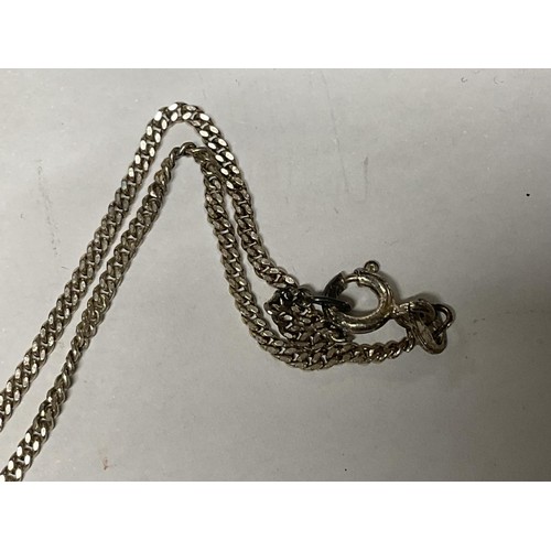 356 - Silver necklace with small bullion style pendant