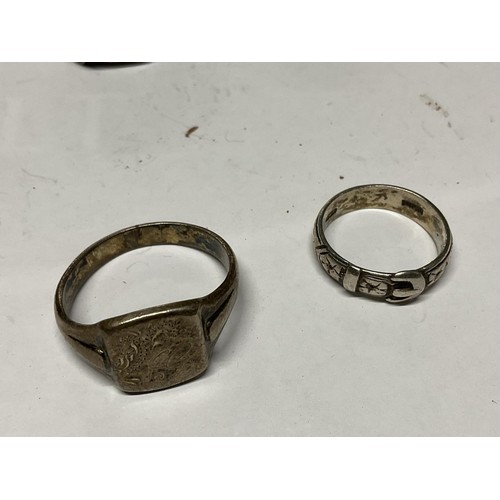 362 - 4 mixed rings, inc silver