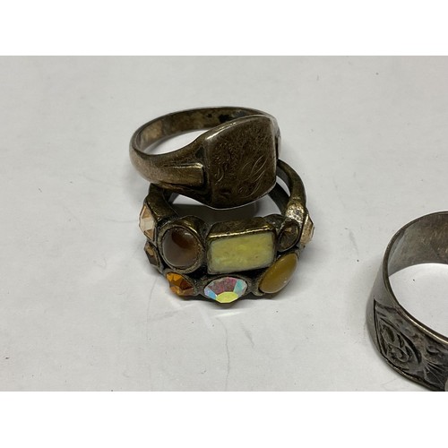 362 - 4 mixed rings, inc silver