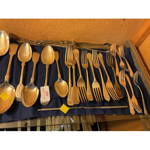 409 - Qty of plated cutlery, incl Mappin & Web