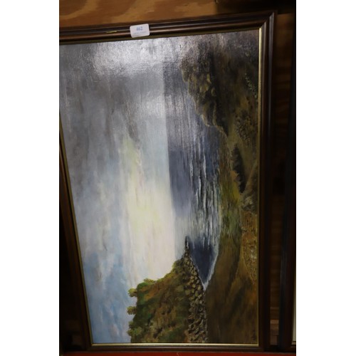 484 - Framed painting seascape, signed L Peers 1989