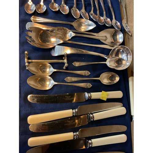 409 - Qty of plated cutlery, incl Mappin & Web