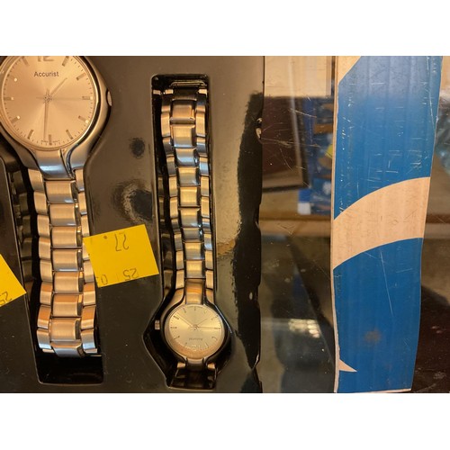 411 - New boxed his & hers stainless steel Seko watches