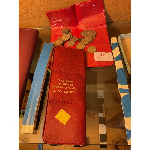 419 - Qty of coins, incl 6 pence & shillings, etc