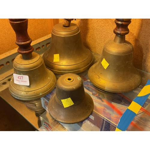 427 - 4 brass school bells