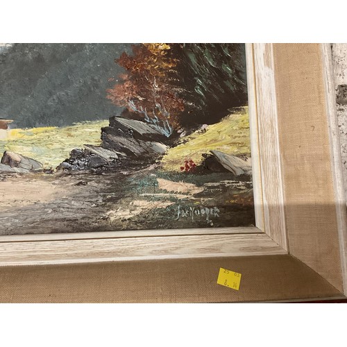 473 - Joe Nuoyer oil painting mountain scene, signed