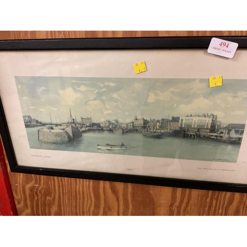 494 - Framed print of Lowestoft Suffolk