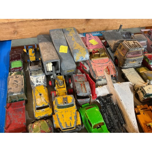 509 - Box of diecast vehicles - some for spares & repairs