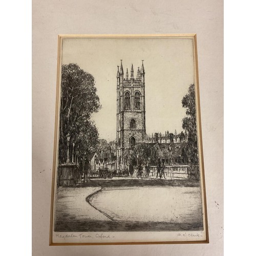 511 - 2 early 20th century etchings of Oxford