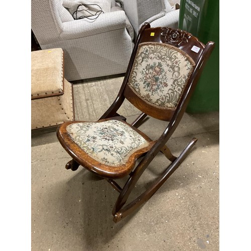 545 - Antique folding rocking chair