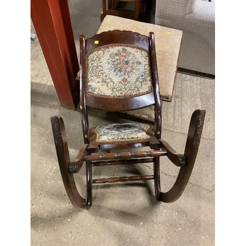 545 - Antique folding rocking chair