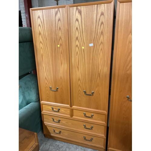 584 - G plan wardrobe with 3x long drawers