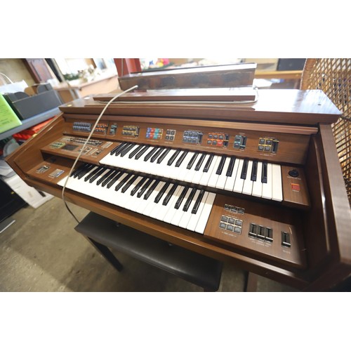 591 - Yamaha organ & stool - to be rewired by a qualified electrician