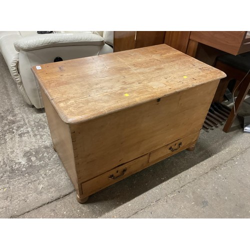 590 - Antique Victorian blanket box with 2 drawers under