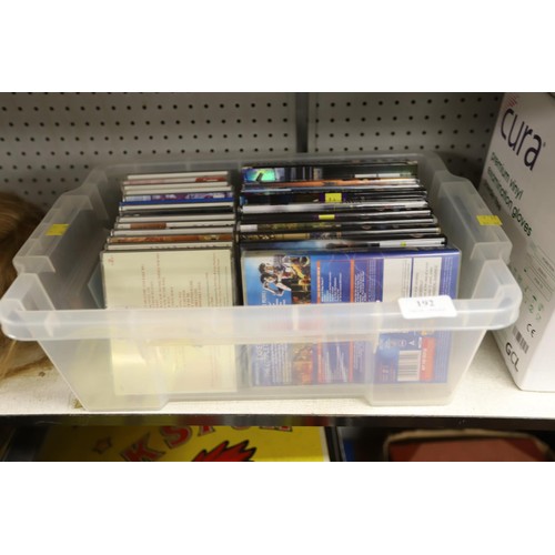 208 - Box of DVDs, CDs