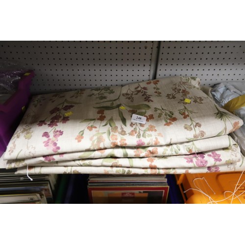 209 - Pair of floral large curtains