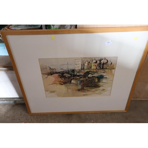 340 - Large colour picture in frame (Mosque scene)