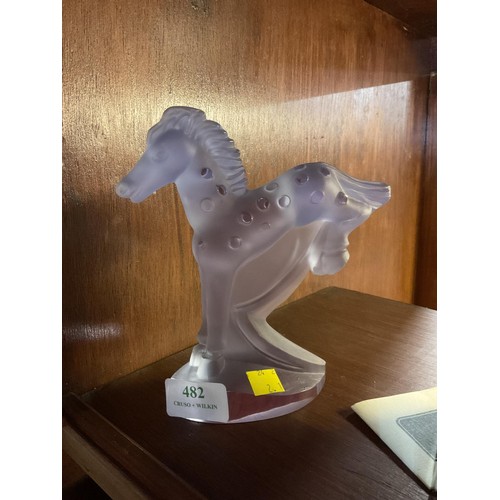 406 - Signed glass horse