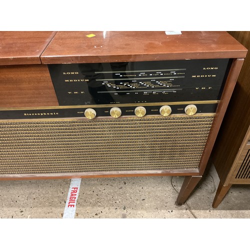 484 - Antique radiogram - to be rewired & tested by a qualified electrician