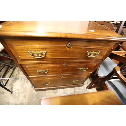 551 - Victorian inlaid & fitted chest of drawers