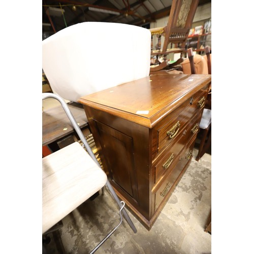 551 - Victorian inlaid & fitted chest of drawers