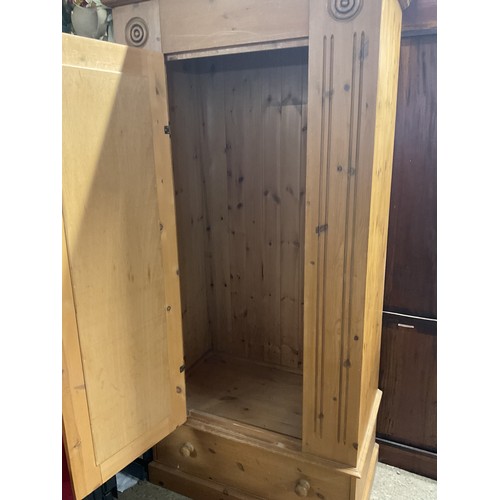 573 - Pine wardrobe with mirror