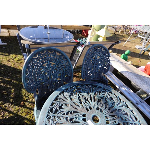 29 - Plastic garden table & 2 chairs