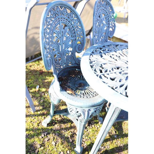 29 - Plastic garden table & 2 chairs