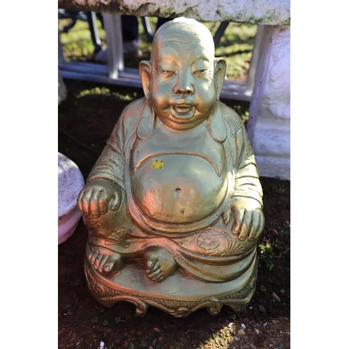 39 - Small garden Buddha ornament gold