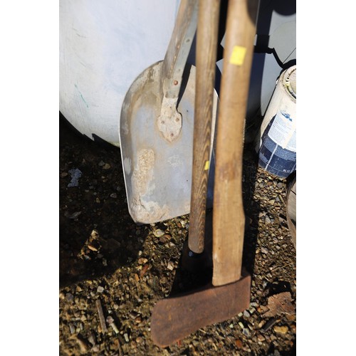 45 - Adze, grain shovel & long handled axe