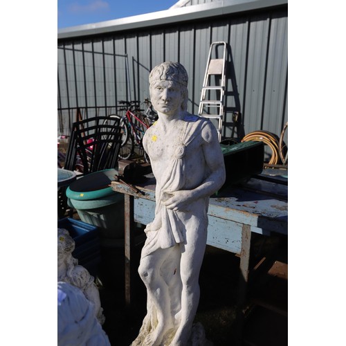 50 - Large gents statue on plinth nb all one item