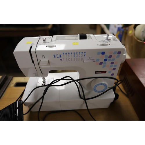 77 - Hobbycraft sewing machine - warranted until 12 noon Tuesday following the above sale