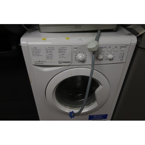 87 - Indesit 8 kg washing machine - warranted until 12 noon Tuesday following the above sale