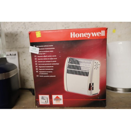 119 - Honeywell wall convector heater - warranted until noon Tuesday following the above sale