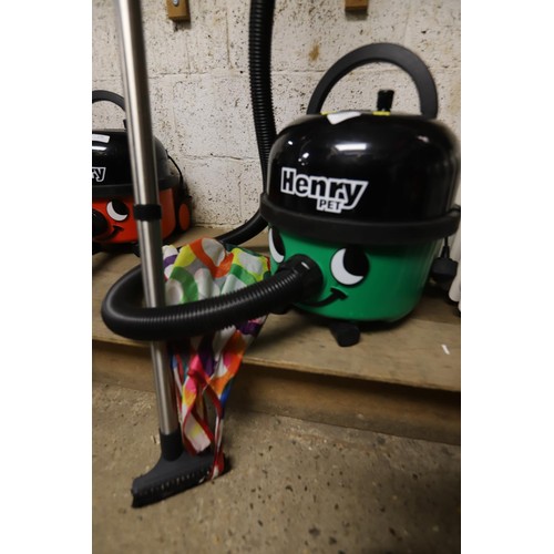 135 - Green Henry pet hoover with attachments - warranted until 12 noon Tuesday following the above sale