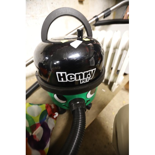 135 - Green Henry pet hoover with attachments - warranted until 12 noon Tuesday following the above sale