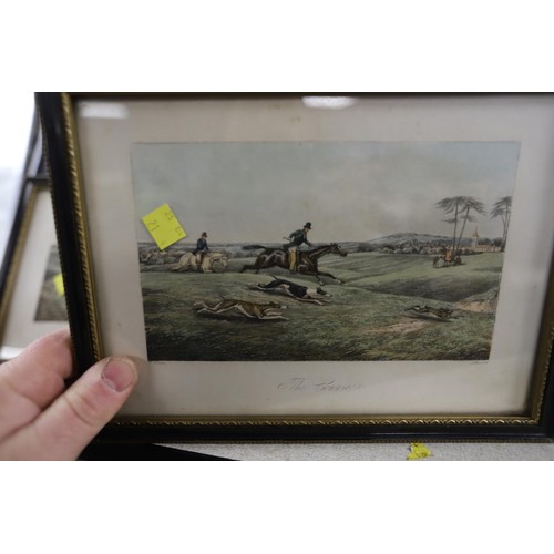 159 - Set of 4 framed hunting prints