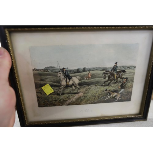 159 - Set of 4 framed hunting prints