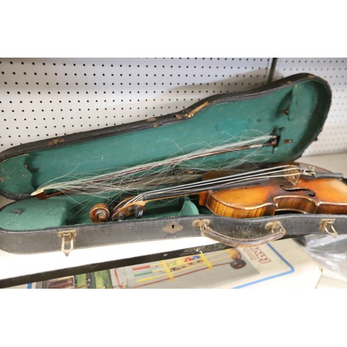 173 - Antique violin in case, a/f