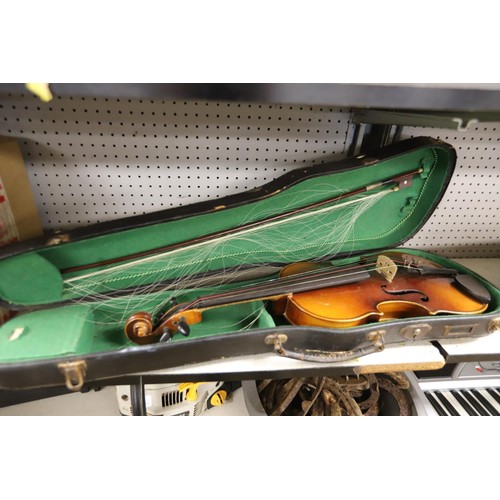 177 - Antique violin in case, a/f