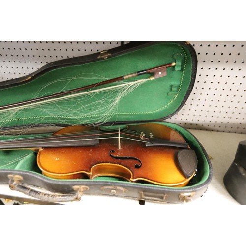 177 - Antique violin in case, a/f