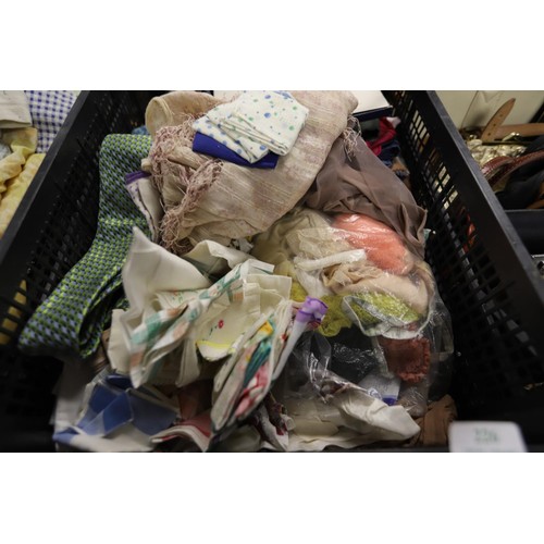 226 - 2 boxes of ladies gloves, scarves, handbags, hankerchiefs & wooden coat hanger