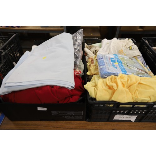 227 - 2 boxes of misc linen & towels, etc