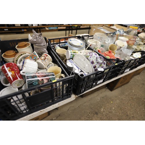 266 - 4 boxes of various crockery & glassware