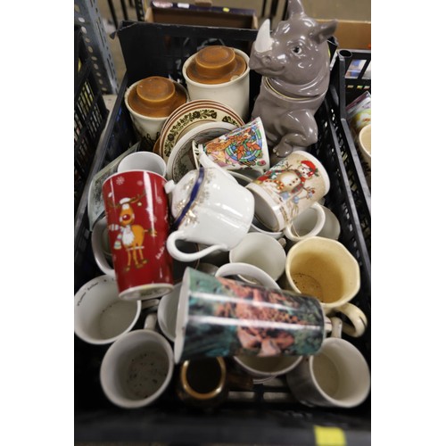 266 - 4 boxes of various crockery & glassware