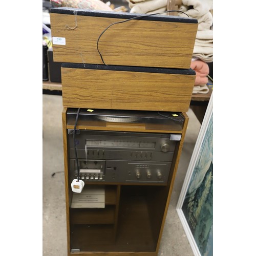 299 - Fidelity stereo system with speakers & cabinet - to be rewired by a qualified electrician