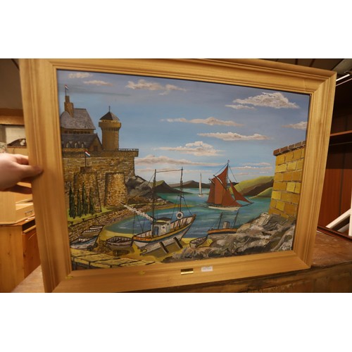 313 - Large framed seascape picture by John Talbot