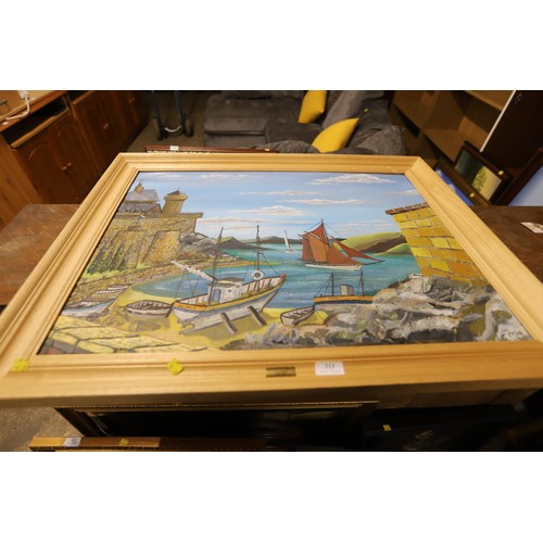 313 - Large framed seascape picture by John Talbot