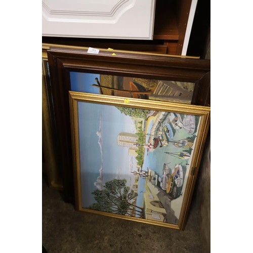 314 - 3 large paintings of sea & lake scenes